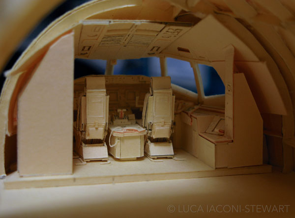 Luca Iaconi-Stewart's mind-blowing model airplane features a desk inside.