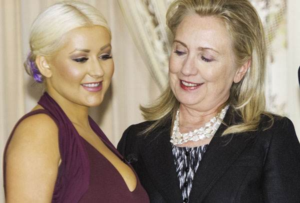 Christina Aguilera and Hillary Rodham Clinton's photoshop day.