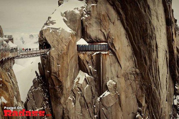 A breathtaking bridge in Argentina that spans over a majestic cliff.