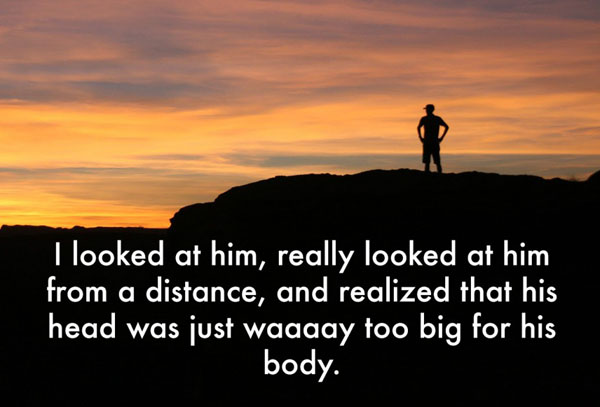 A man standing on top of a hill, contemplating his relationship and the most hilarious ways for breaking up with someone.