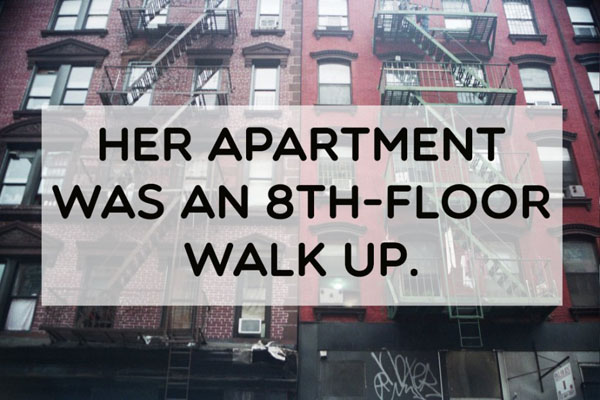 Her apartment was on the 8th floor.