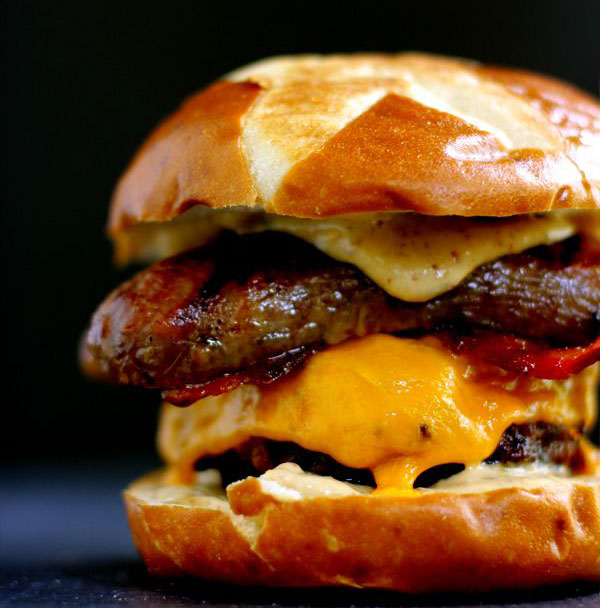 An awesome burger idea for 2022 featuring cheese and bacon.