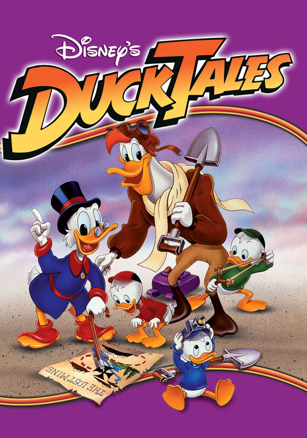 A nostalgic poster showcasing Disney's DuckTales, one of the best kids cartoons from the 80s & 90s.