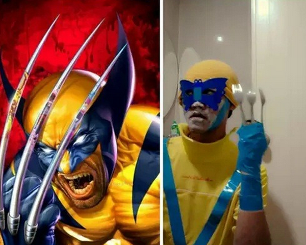 Low-cost cosplay wolverine man.