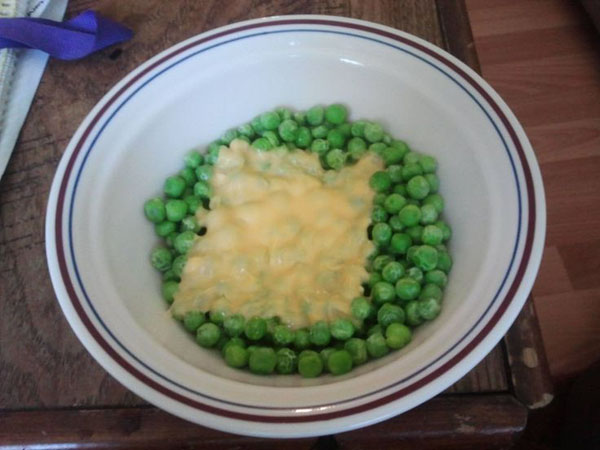 19 Meals Every College Student Knows Well: Peas and cheese in a budget-friendly bowl.