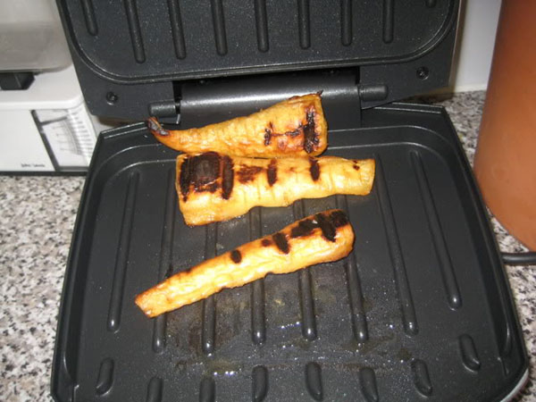 A classic college student meal: grilled carrots.