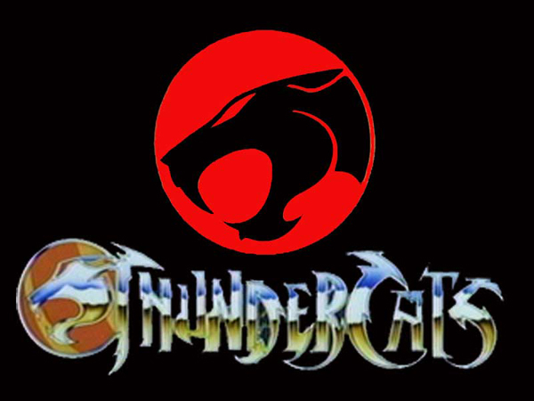 Thundercats logo on a black background in the 80s/90s style.