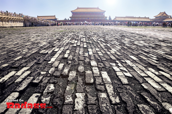 Beautiful brick walkway photographs in the Forbidden City.