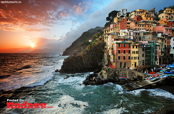 Beautiful Cinque Terre, Italy at sunset - HQ Photographs.