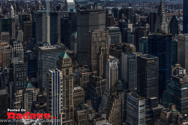 An aerial view capturing the beautiful New York City skyline.