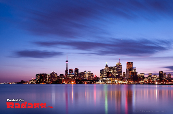 HQ Toronto skyline photographs at dusk.