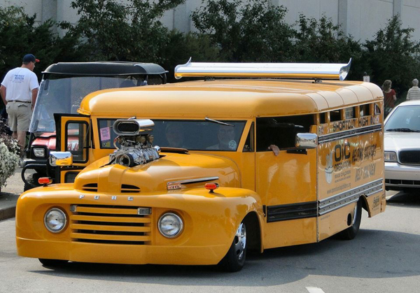 A cool yellow school bus.