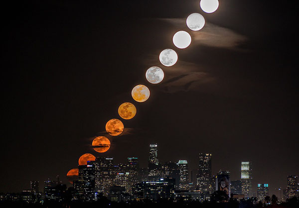 The breathtaking phases of the moon illuminate a cityscape in this mind-blowing photography collection.