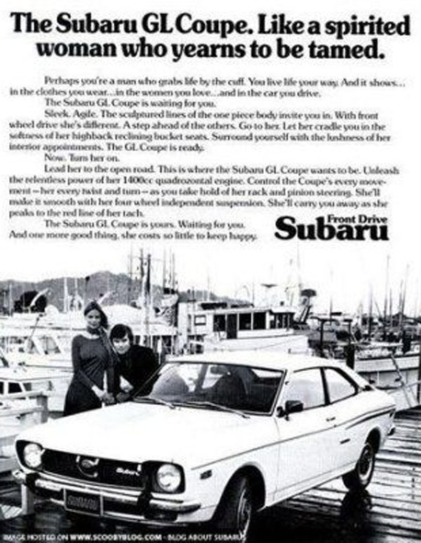The subaru gl coupe like a spirited woman who years to be.