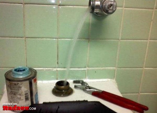 A sink with a faucet and a wrench on it, offering 50 Redneck Remedies To Help You In Times Of Need.