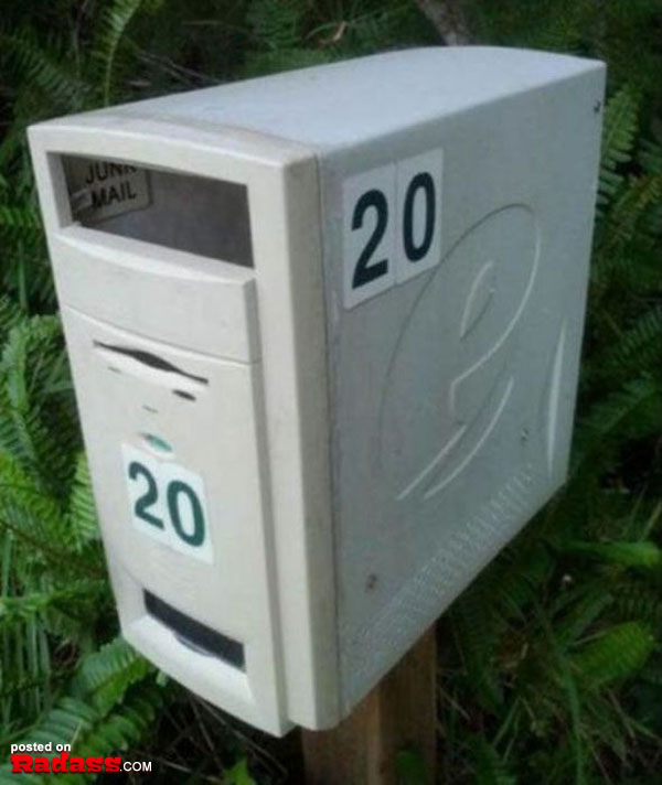 A mailbox with the number 20 on it, standing proudly amidst a collection of 50 Redneck Remedies to help you in times of need.