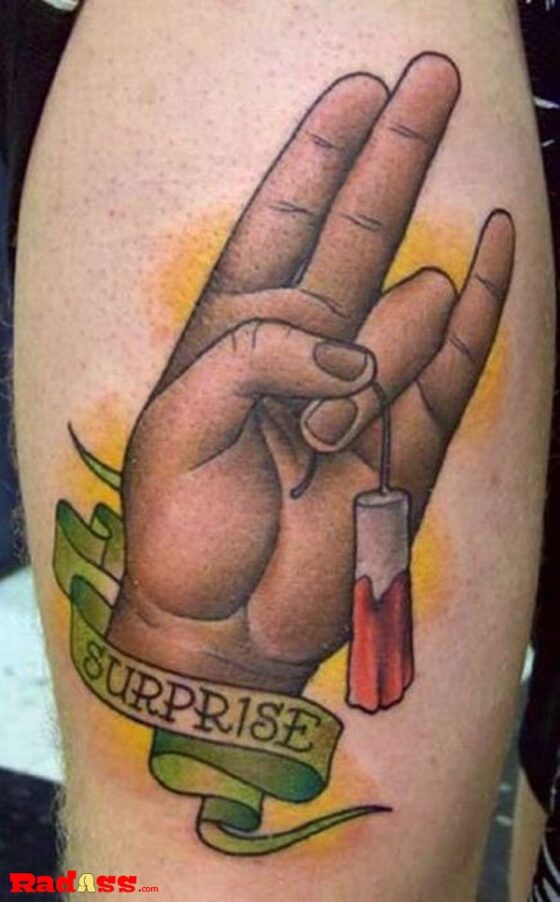 An awesome surprise tattoo.