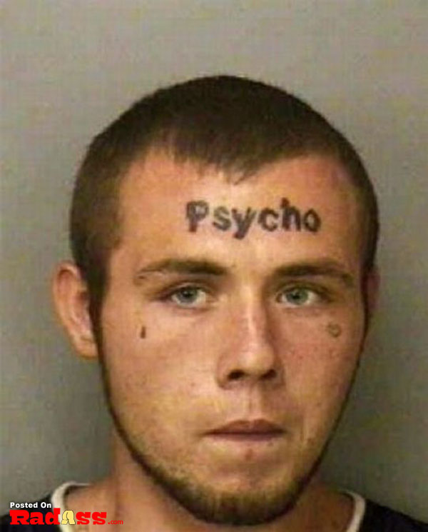 Man, tattoo, head, psycho.