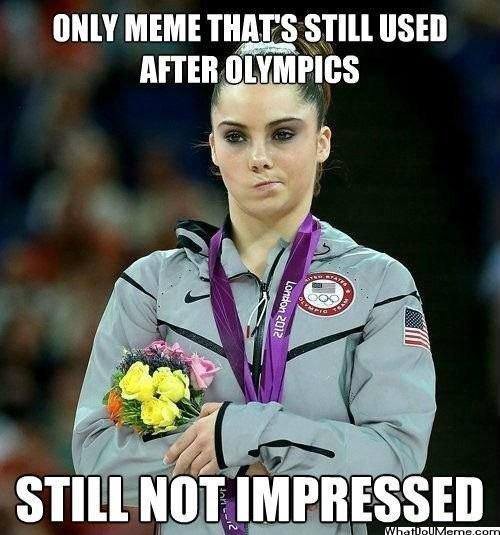 The only meme that still used after olympics, highlighting what the Olympics are really about.