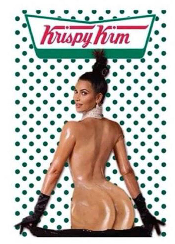 Kim Kardashian's poster, featuring her shiny and bounteous butt, enthralls the internet.