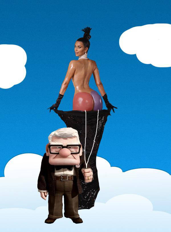 Astronomical view of Kim Kardashian's bounteous butt that captivates the internet.