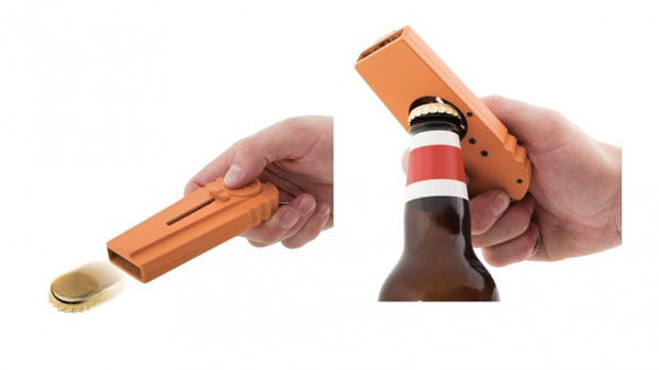 A person indulges in a luxurious beer bottle opener.