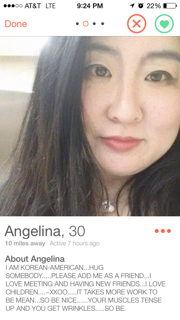 Our Top Tinder Finds This Week: Woman on dating app.