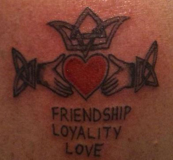 A friendship tattoo symbolizing loyalty and love to uplift your spirits.