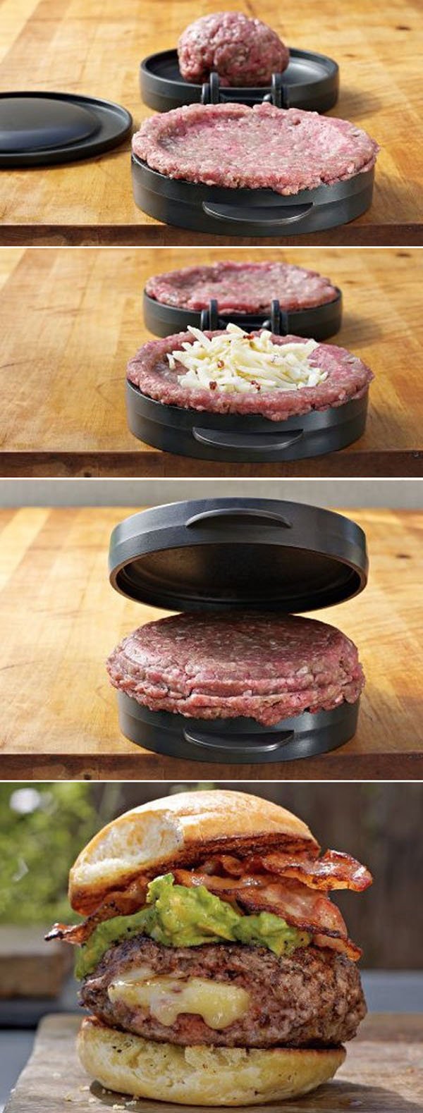 Awesome visual suggestions for making a burger.