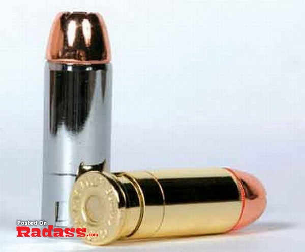 Two stylish bullets on a white background.