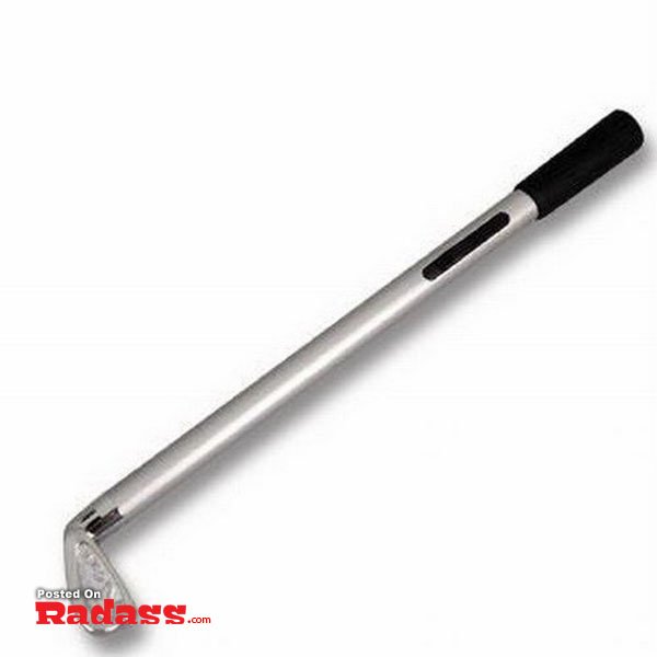 A tool with a stylish black handle on a white background.