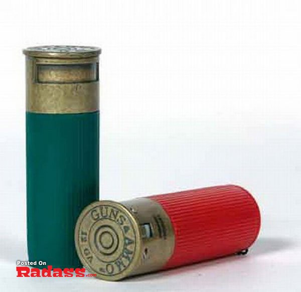 Two vibrant shotgun shells showcased stylishly.