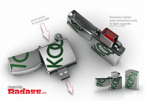 A stylish flash drive with a logo.