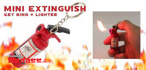 Mini extinguisher key ring, stylish fire extinguisher.