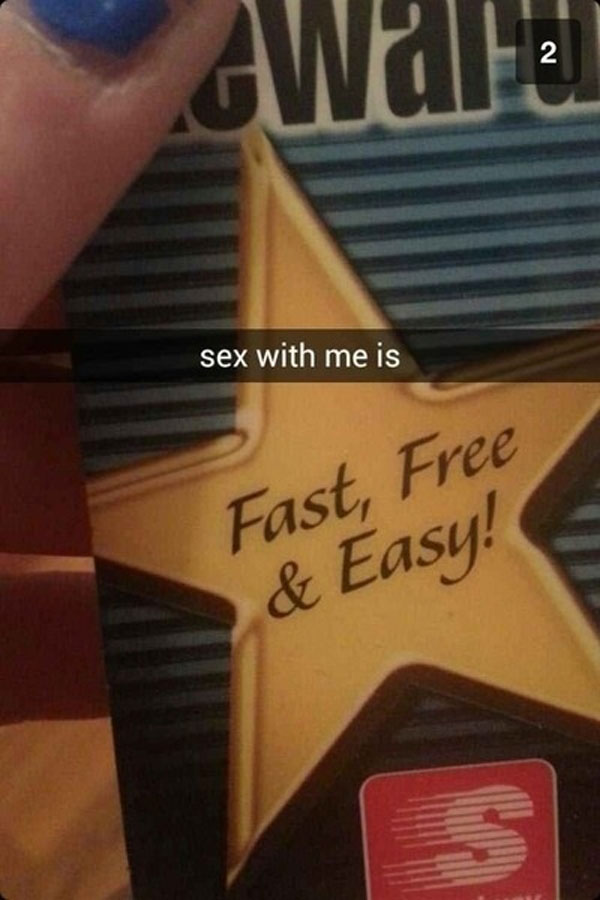People who are doing Snapchat just right will find that sex with me is fast and easy.