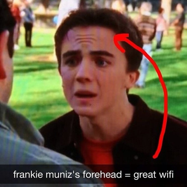 Frankie Munn's forehead rocks Snapchat.