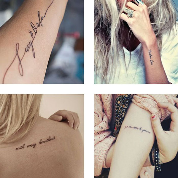Tattoos, woman's arm.