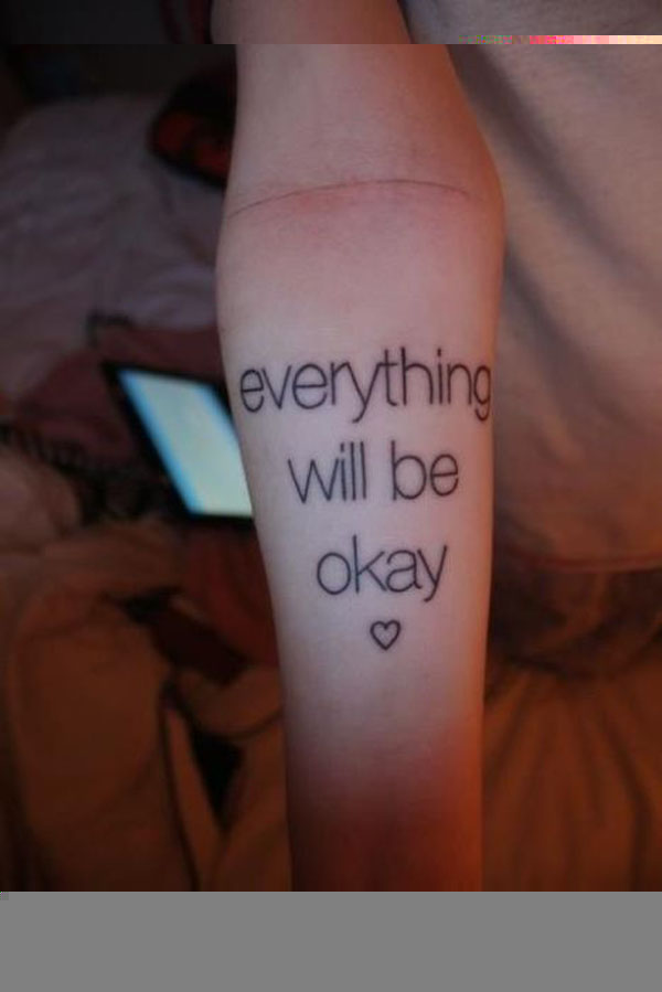 woman, tattoo, everything will be okay