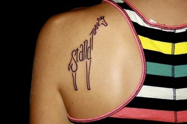 Giraffe tattoo, woman