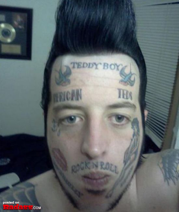 A man with regrettable face tattoos.