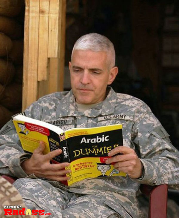 A patriotic hero, in military uniform, engrossed in reading a book.