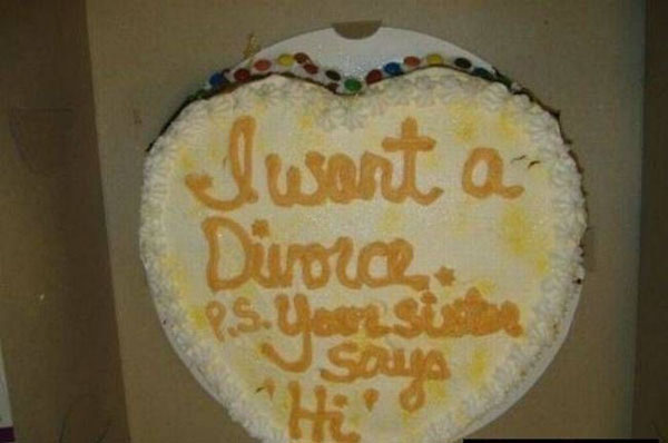 Hilarious Divorce Cake that is better than the wedding cake. (17)