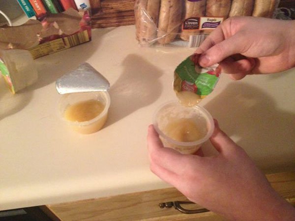 A super hack to help you eat apple sauce.