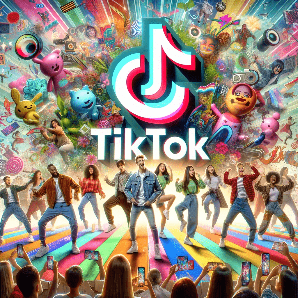 Influencer Gone Wild: The TikTok Logo with a Group of People in Front