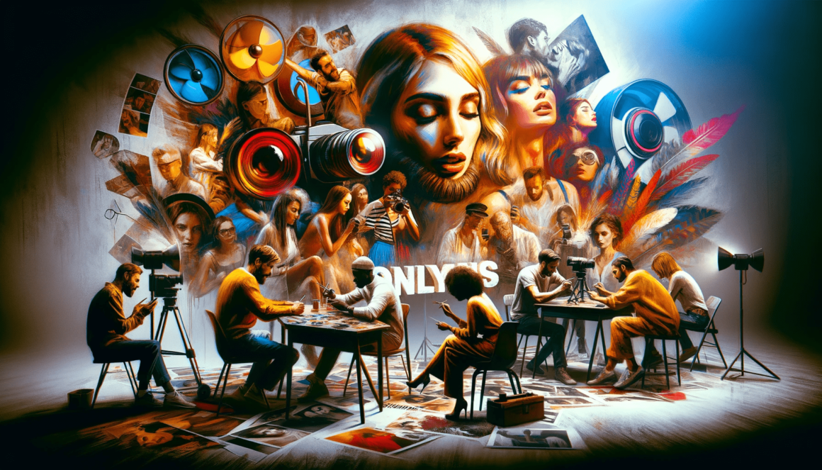 A group of people sitting around a table in front of a mural, capturing the Untamed Side of Social Media Stardom.