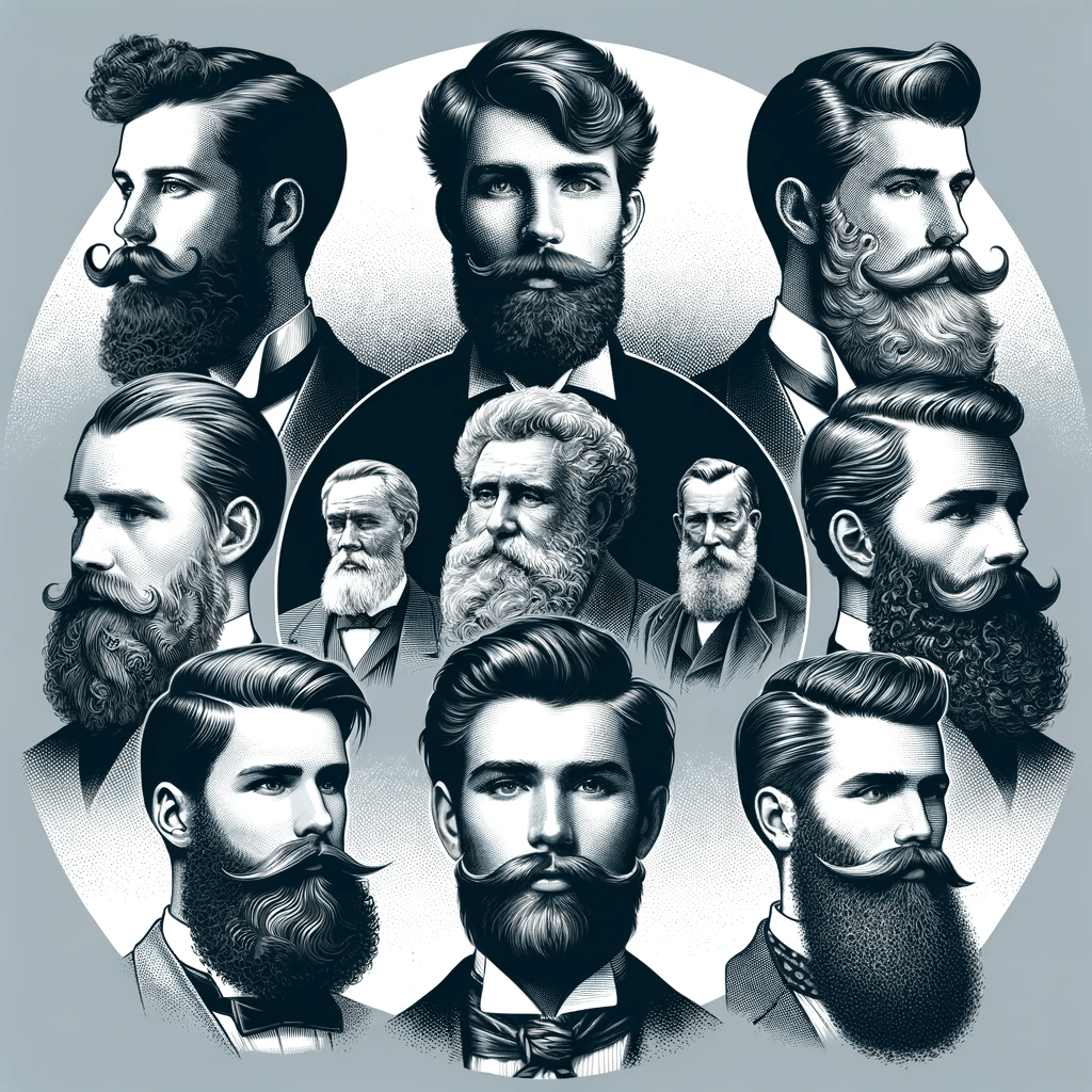 Warrior Whiskers: A circle of bearded men perfecting the art of beard grooming.