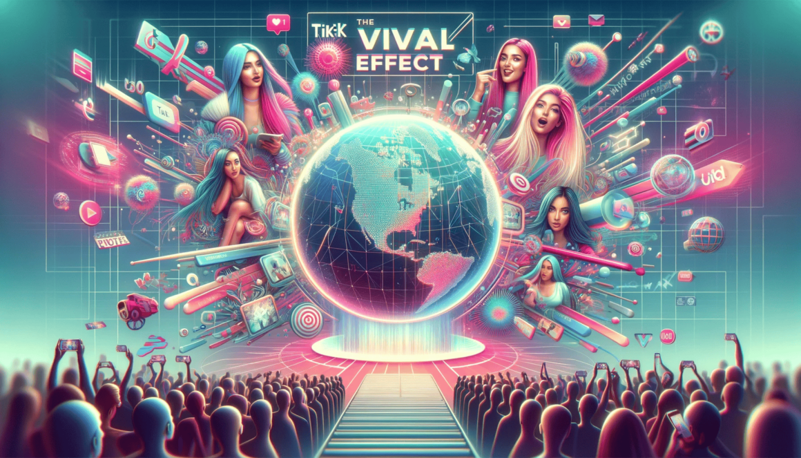 The viral effect - a crowd of trendsetting people dancing in front of a globe.