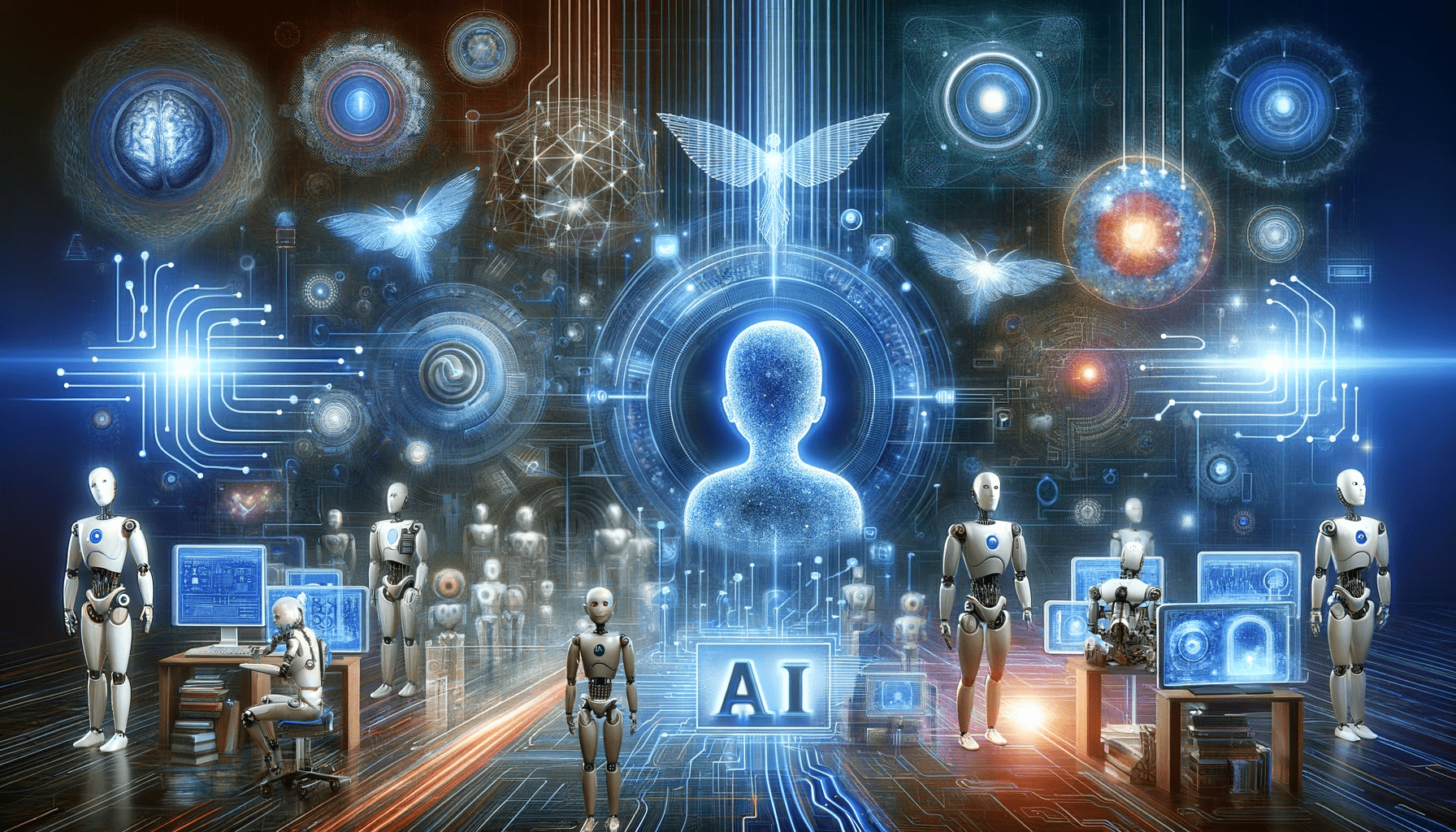 artificial intelligence - A group of people in front of a computer screen.